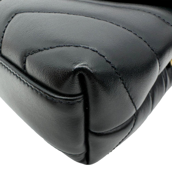 YVES SAINT LAURENT Loulou Toy Calfskin Leather Crossbody Bag Black