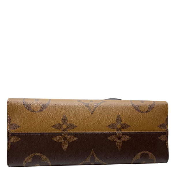 LOUIS VUITTON Onthego GM Giant Monogram Reverse Canvas Tote Shoulder Bag Brown