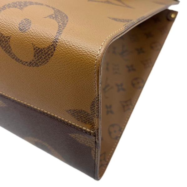 LOUIS VUITTON Onthego GM Giant Monogram Reverse Canvas Tote Shoulder Bag Brown