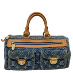 LOUIS VUITTON Neo Speedy Denim Monogram Satchel Bag Blue