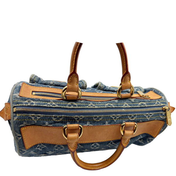 LOUIS VUITTON Neo Speedy Denim Monogram Satchel Bag Blue