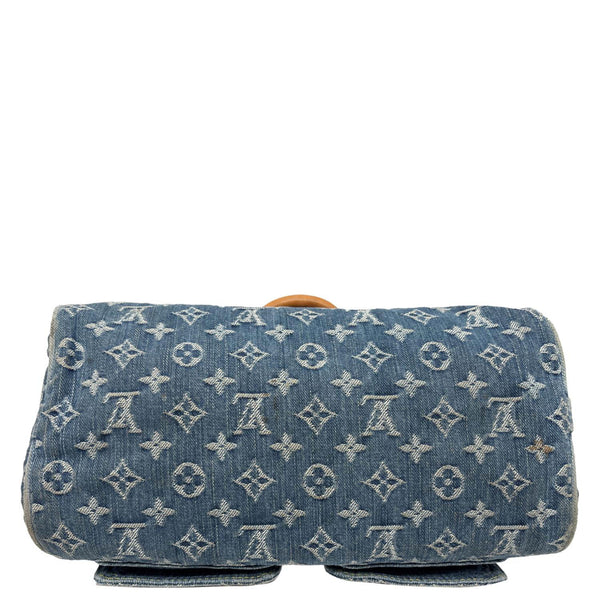 LOUIS VUITTON Neo Speedy Denim Monogram Satchel Bag Blue