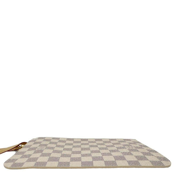 LOUIS VUITTON Neverfull Damier Azur Pochette Wristlet White