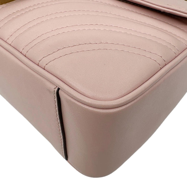 GUCCI GG Marmont Medium Matelasse Chevron Leather Crossbody Bag Taupe 443497