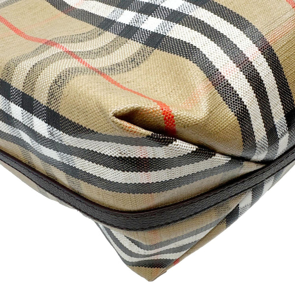 BURBERRY Highlands Medium Check Canvas Tote Bag Beige