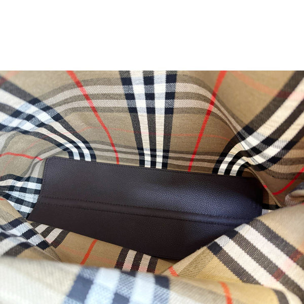 BURBERRY Highlands Check Canvas Shoulder Bag Beige