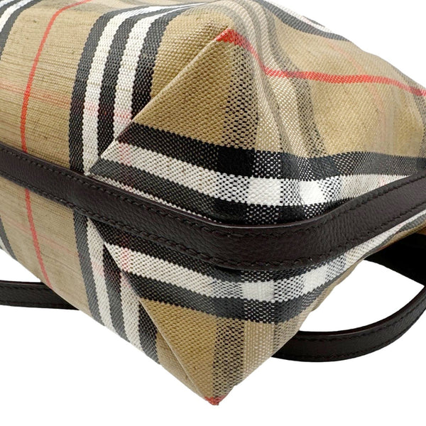 BURBERRY Highlands Check Canvas Shoulder Bag Beige