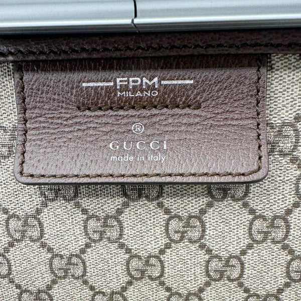 GUCCI Porter GG Supreme Monogram Vanity Case Silver 740505