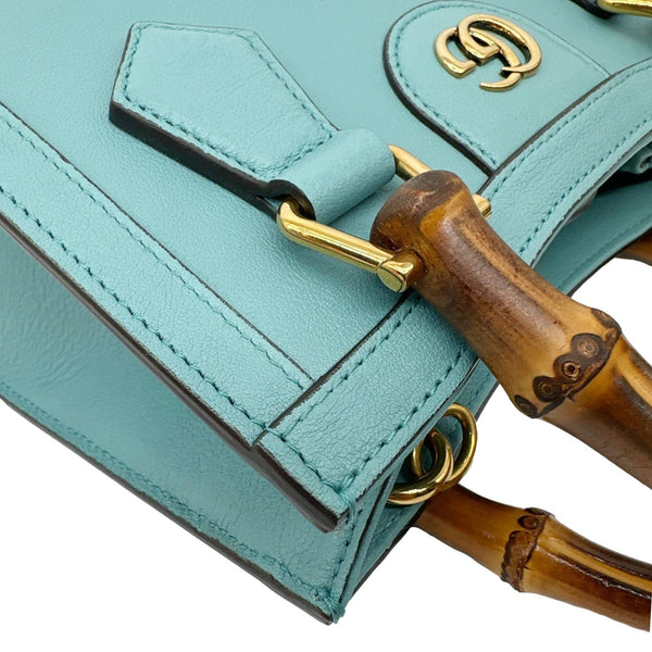 Gucci Bamboo Diana Mini Leather Tote Bag Blue 655661