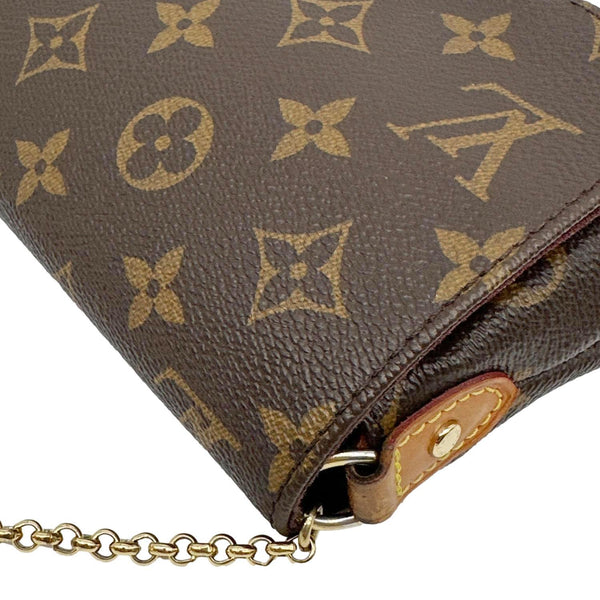 LOUIS VUITTON Favorite PM Monogram Canvas Shoulder Bag Brown