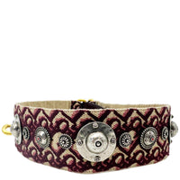 CHRISTIAN DIOR Studded Oblique Canvas Strap Burgundy