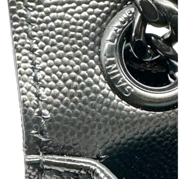 YVES SAINT LAURENT Envelope Medium Grain De Poudre Leather Chain Shoulder Bag Black