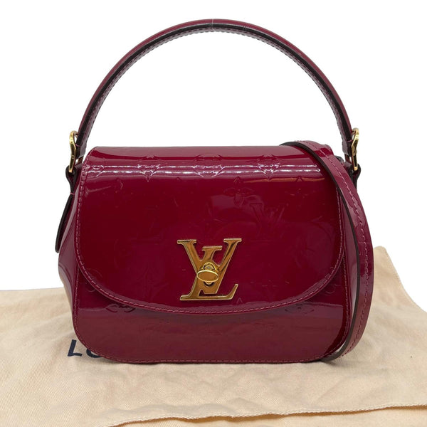 LOUIS VUITTON Pasadena Monogram Vernis Leather Shoulder Bag Red