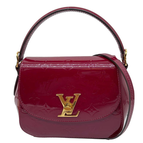 LOUIS VUITTON Pasadena Monogram Vernis Leather Shoulder Bag Red