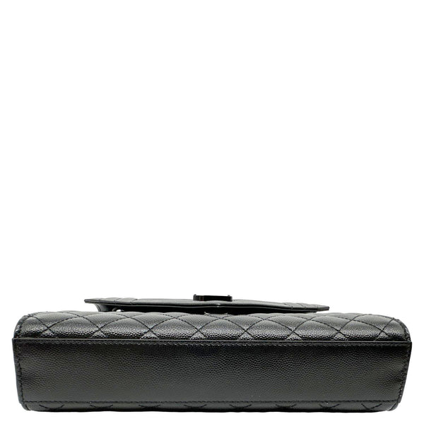 YVES SAINT LAURENT Envelope Medium Grain De Poudre Leather Chain Shoulder Bag Black