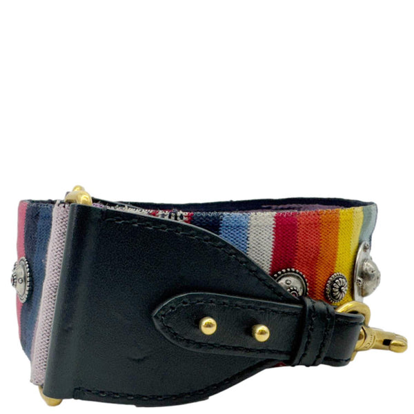 CHRISTIAN DIOR  Studded Embroidered Canvas Shoulder Strap Rainbow