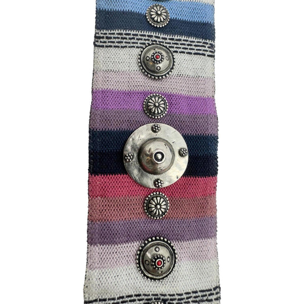 CHRISTIAN DIOR  Studded Embroidered Canvas Shoulder Strap Rainbow