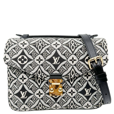 LOUIS VUITTON Metis Pochette Since 1854 Monogram Jacquard Top Handle Satchel Bag Black
