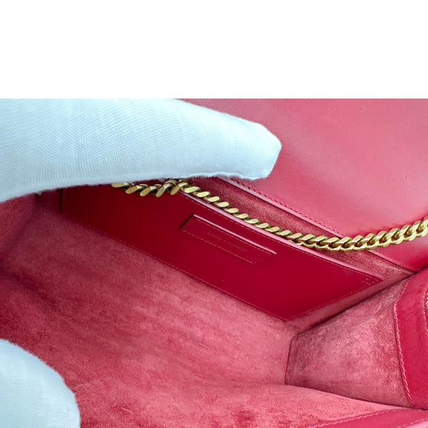 YVES SAINT LAURENT Kate Tassel Leather Chain Crossbody Bag Red