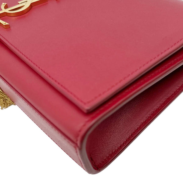 YVES SAINT LAURENT Kate Tassel Leather Chain Crossbody Bag Red