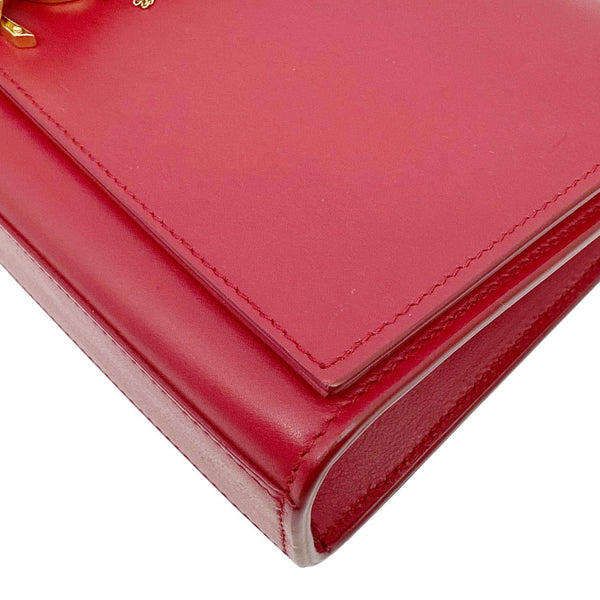 YVES SAINT LAURENT Kate Tassel Leather Chain Crossbody Bag Red