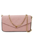 LOUIS VUITTON Felicie Pochette Epi Leather Crossbody Bag Pink