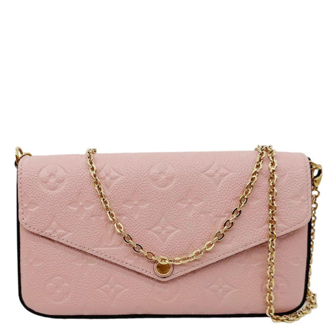 LOUIS VUITTON Felicie Pochette Epi Leather Crossbody Bag Pink