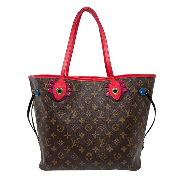 LOUIS VUITTON Neverfull MM Totem Monogram Canvas Shoulder Bag Red