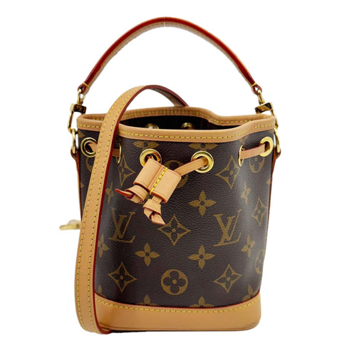 LOUIS VUITTON  Nano Noe Monogram Canvas Crossbody Bag Brown