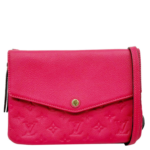 LOUIS VUITTON Twice Pochette Monogram Empreinte Crossbody Bag Pink
