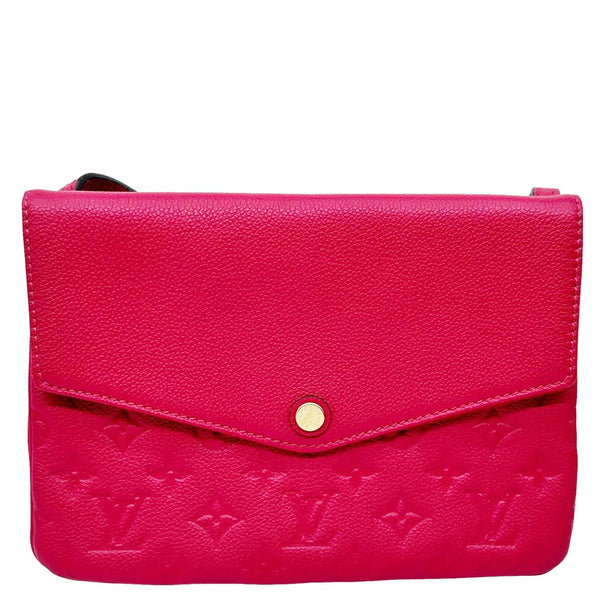 LOUIS VUITTON Twice Pochette Monogram Empreinte Crossbody Bag Pink