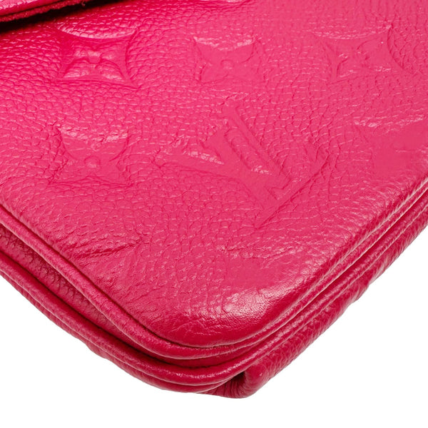 LOUIS VUITTON Twice Pochette Monogram Empreinte Crossbody Bag Pink