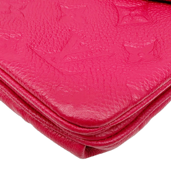 LOUIS VUITTON Twice Pochette Monogram Empreinte Crossbody Bag Pink