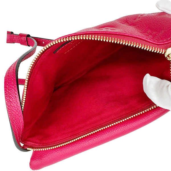 LOUIS VUITTON Twice Pochette Monogram Empreinte Crossbody Bag Pink
