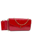 LOUIS VUITTON Felicie Pochette Monogram Vernis Crossbody Bag Red