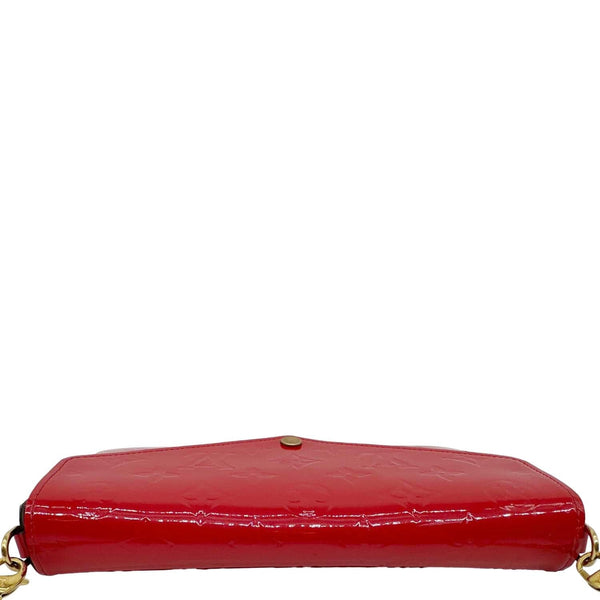 LOUIS VUITTON Felicie Pochette Monogram Vernis Crossbody Bag Red