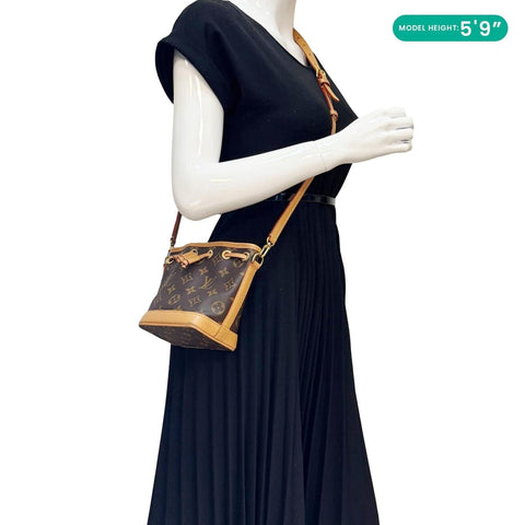 LOUIS VUITTON  Nano Noe Monogram Canvas Crossbody Bag Brown