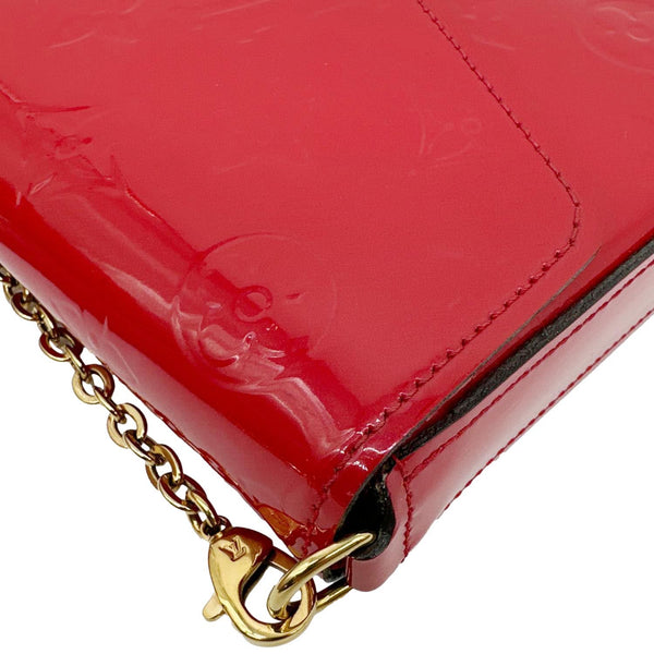 LOUIS VUITTON Felicie Pochette Monogram Vernis Crossbody Bag Red