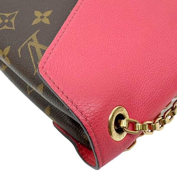 LOUIS VUITTON Pallas Chain Monogram Canvas Crossbody Bag Brown