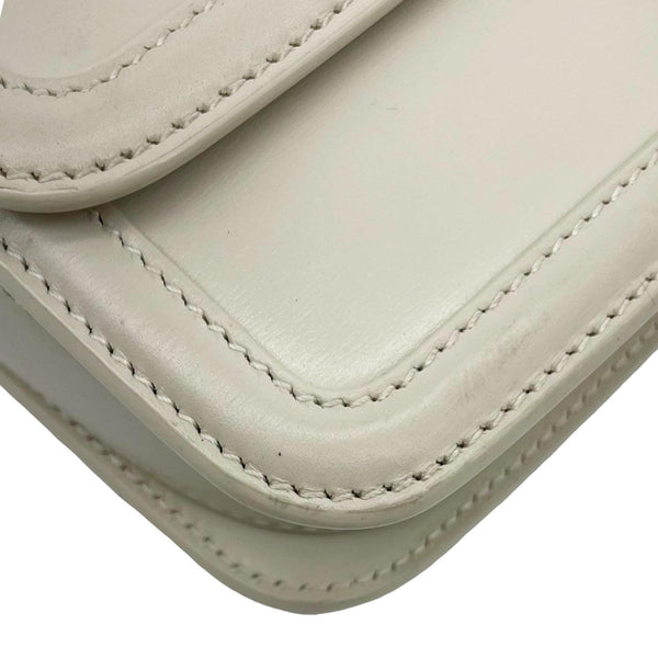 YVES SAINT LAURENT Solferino Small Calfskin Leather Shoulder Bag Off White