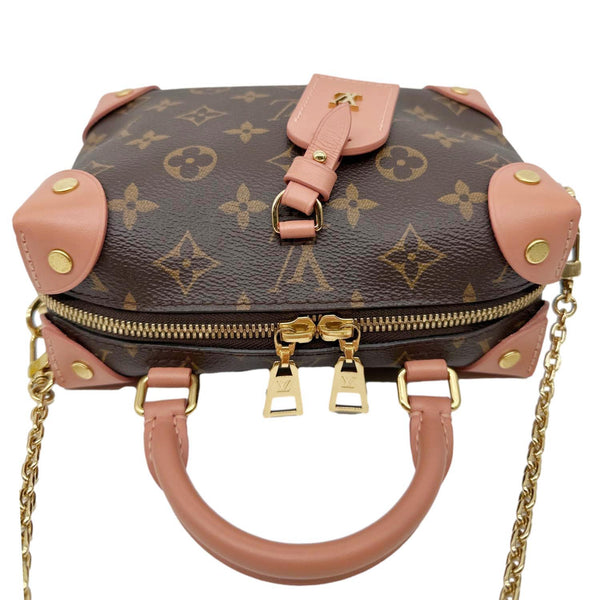 LOUIS VUITTON Petite Malle Souple Monogram Canvas Shoulder Bag Brown