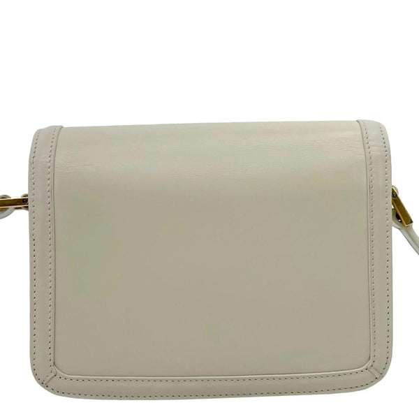 YVES SAINT LAURENT Solferino Small Calfskin Leather Shoulder Bag Off White