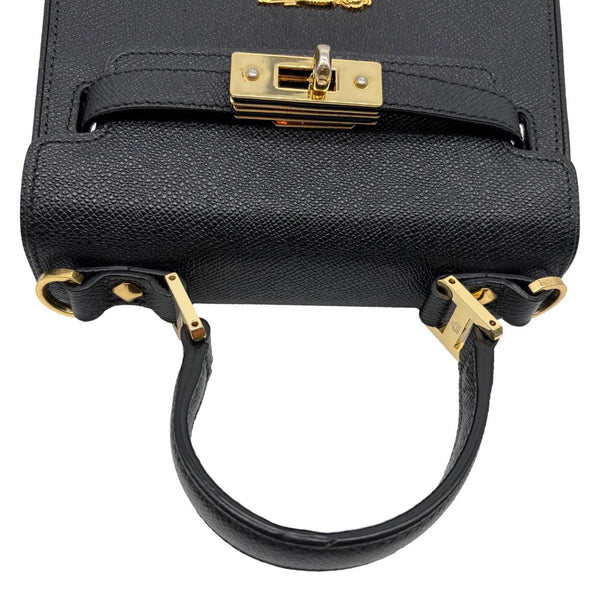 MCM RGB Story Mini Grained Leather Satchel Bag Black