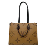 LOUIS VUITTON Onthego MM Giant Monogram Reverse Canvas Tote Bag Brown