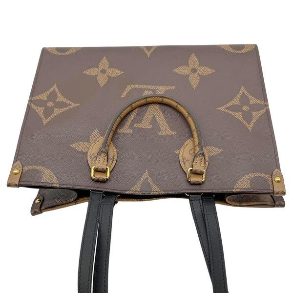 LOUIS VUITTON Onthego MM Giant Monogram Reverse Canvas Tote Bag Brown