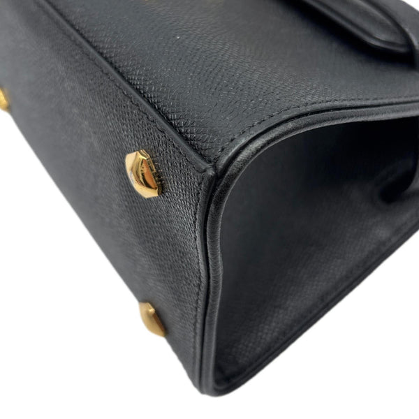MCM RGB Story Mini Grained Leather Satchel Bag Black