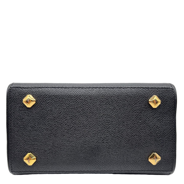 MCM RGB Story Mini Grained Leather Satchel Bag Black