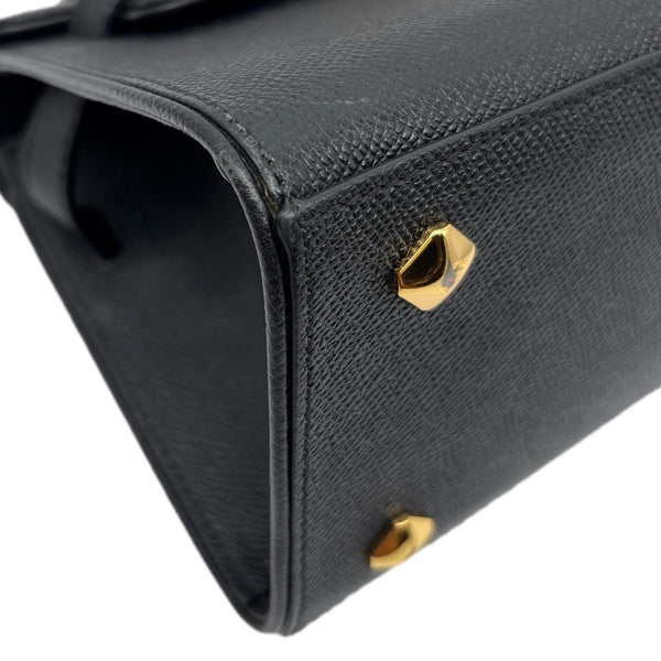 MCM RGB Story Mini Grained Leather Satchel Bag Black