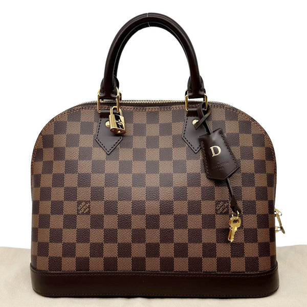 LOUIS VUITTON Alma PM Damier Ebene Satchel Bag Brown