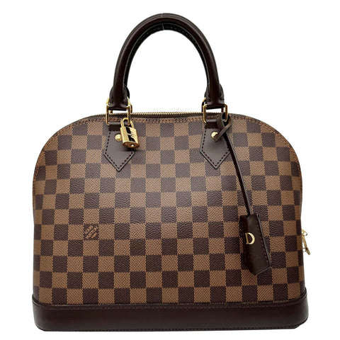 LOUIS VUITTON Alma PM Damier Ebene Satchel Bag Brown